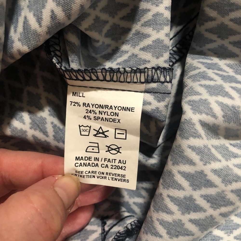 Margaret M Christiana Stretch Pencil Skirt Navy and White Print Small - Picture 6 of 10
